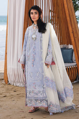 QALAMKAR -3PC LAWN EMBRIDERED FL-R1474