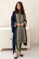 JAZMIN - 3PC DHANAK EMBROIDERED FL-W60