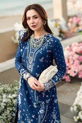 QALAMKAR -3PC LAWN EMBRIDERED FL-248