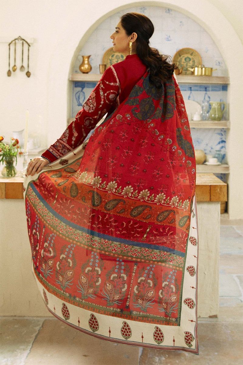 ZARA SHAH JAHAN - 3PC DHANAK EMBROIDERED FL-W130