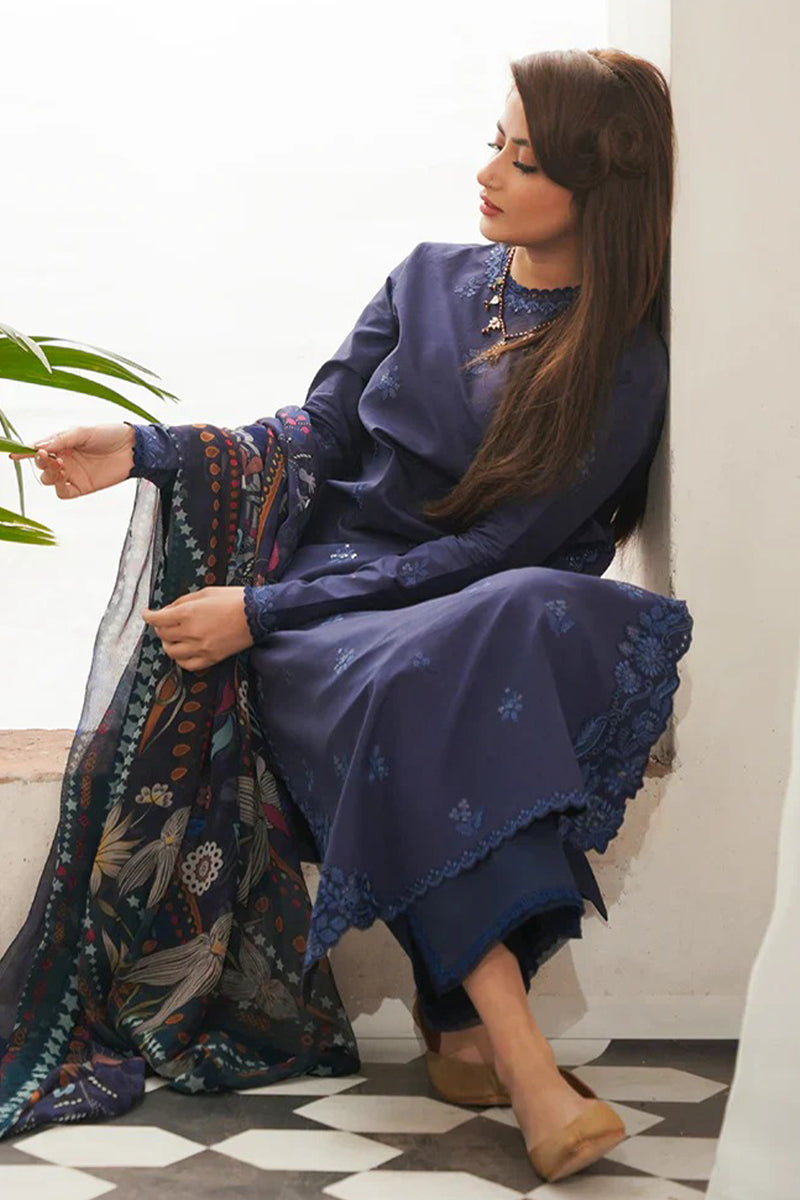 SERAN - 3PC DHANAK EMBROIDERED FL-W139