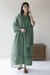 DYOT - 3PC DHANAK EMBROIDERED FL-W23