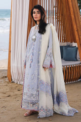 QALAMKAR -3PC LAWN EMBRIDERED FL-R1474