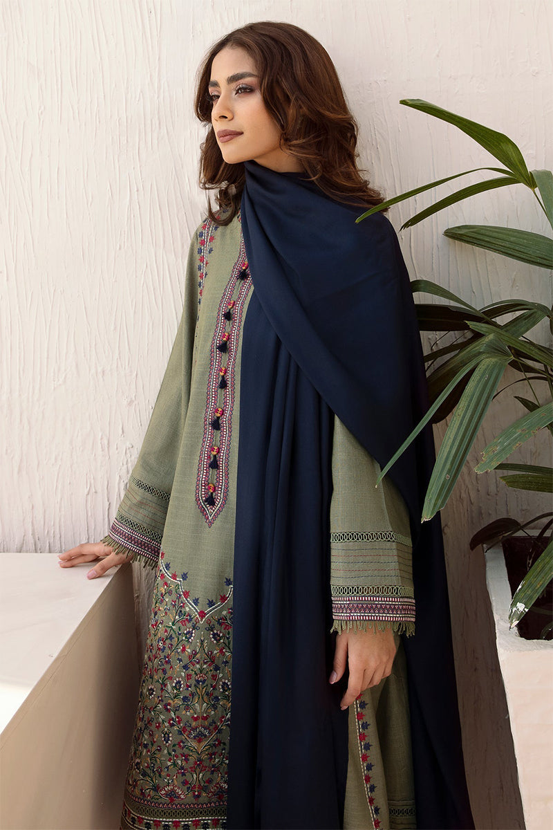 JAZMIN - 3PC DHANAK EMBROIDERED FL-W60