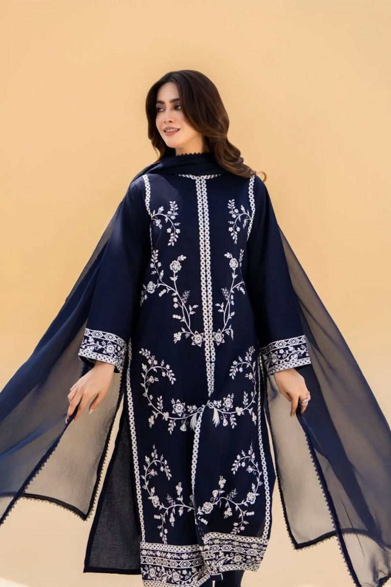 SERAN - 3PC DHANAK EMBROIDERED FL-W206