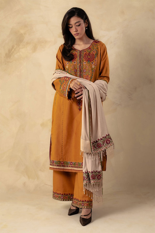 ZARA SHAHJAHAN - 3PC DHANAK EMBROIDERED FL-78M