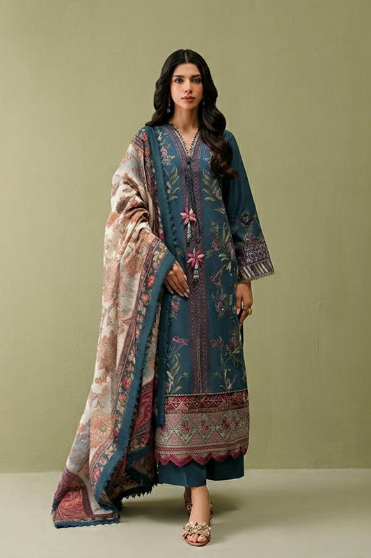 ETHNIC- 3PC LAWN EMBROIDERED FL-99