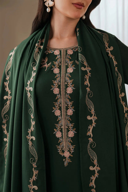 NOURA- 3PC DHANAK EMBROIDERED FL-22