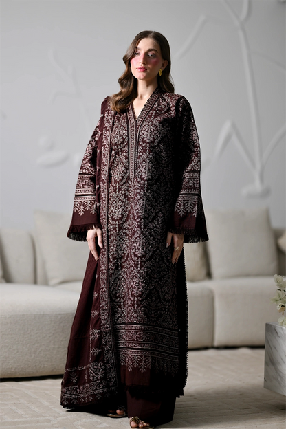 ZAIB - 3PC DHANAK EMBROIDERED FL-282B