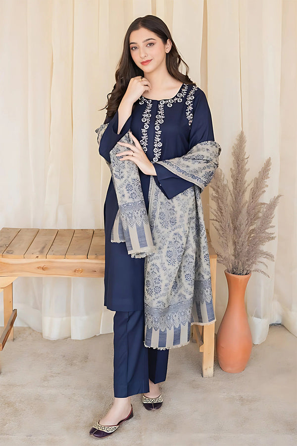 AISLING - 3PC DHANAK EMBROIDERED FL-101