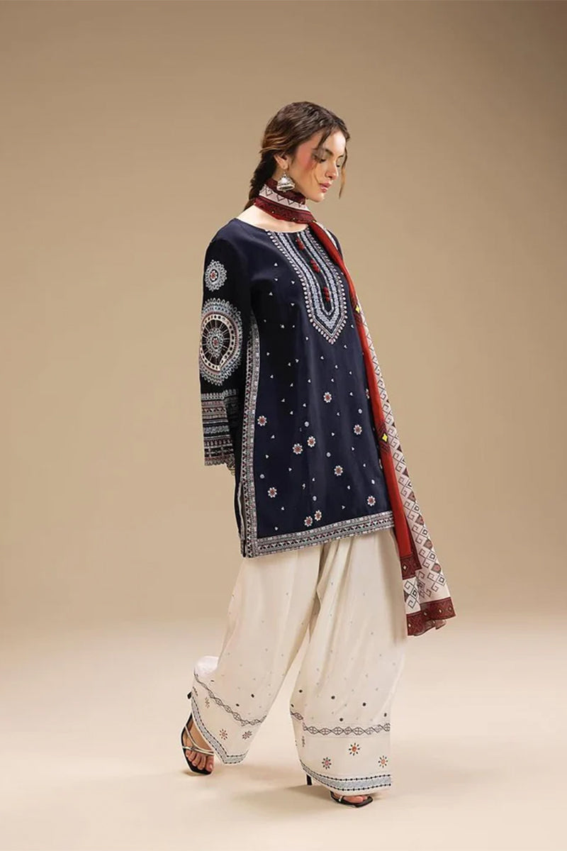 JAZMIN - 3PC DHANAK EMBROIDERED FL-W167