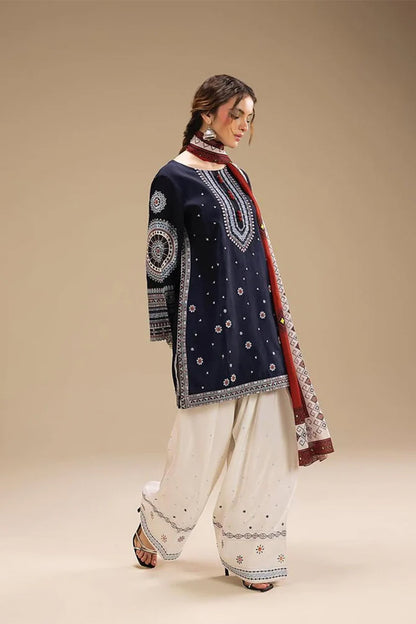 JAZMIN - 3PC DHANAK EMBROIDERED FL-W167
