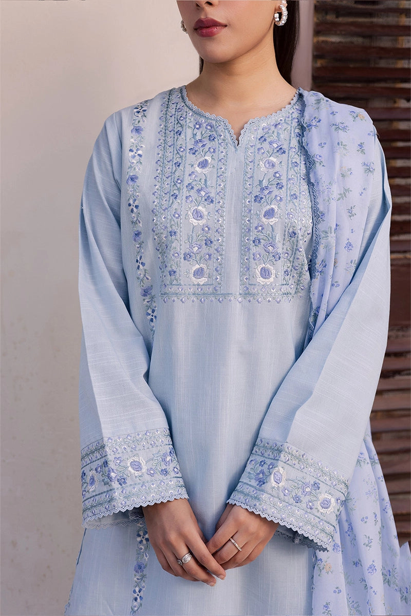 MANAT- 3PC LAWN EMBROIDERED FL-224