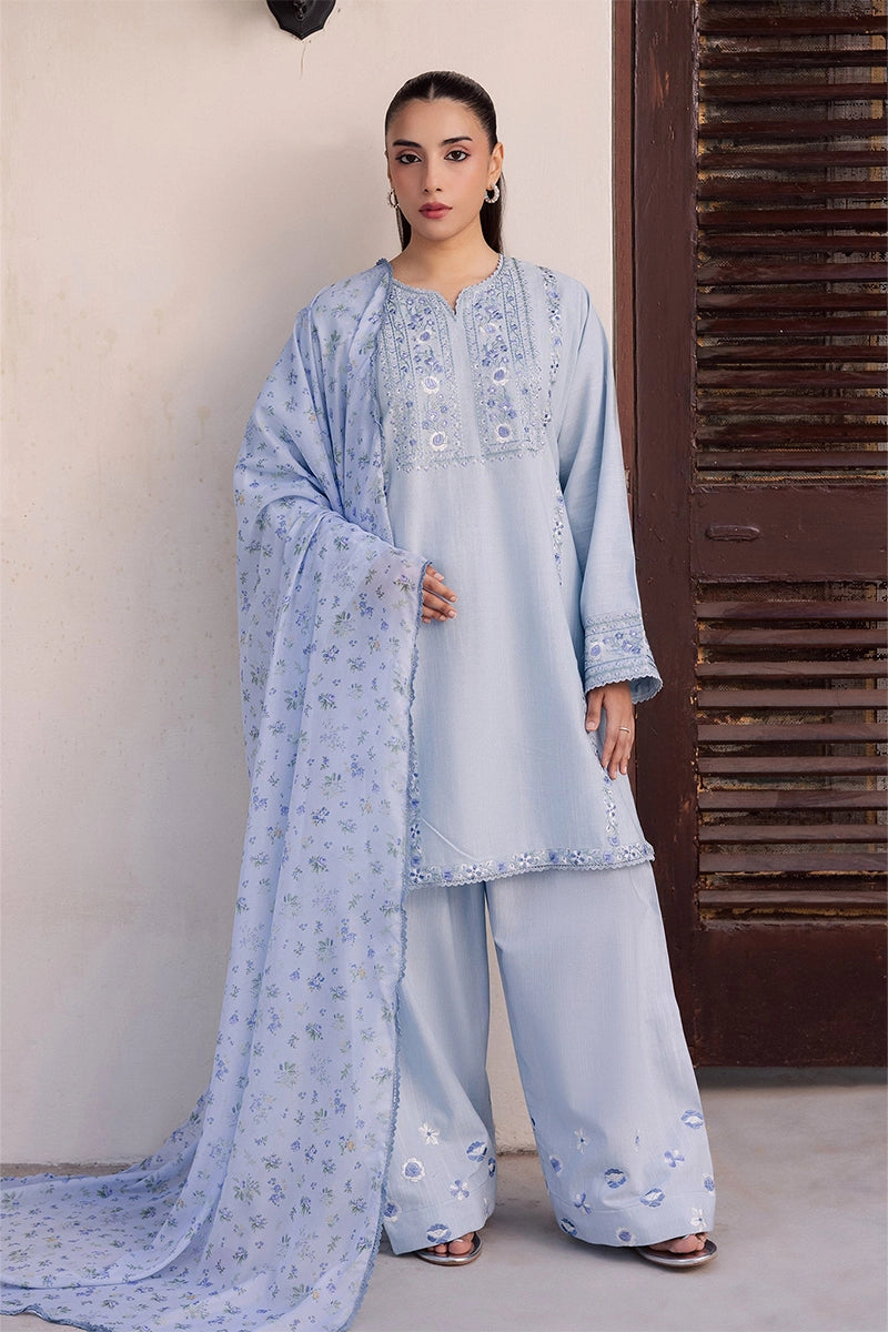 MANAT- 3PC LAWN EMBROIDERED FL-224