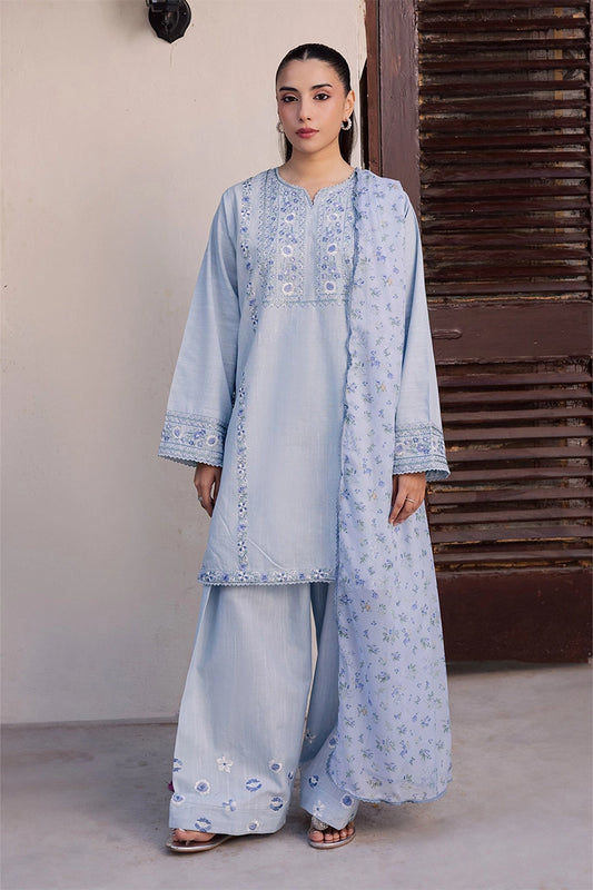 MANAT- 3PC LAWN EMBROIDERED FL-224