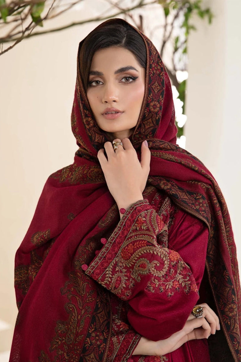 MARIA B -3PC DHANAK EMBRIODERED FL-W100