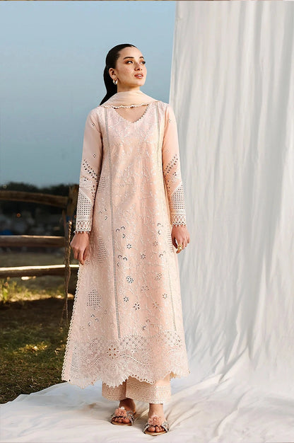 AZURE - 3PC LAWN EMBROIDERED FL-266