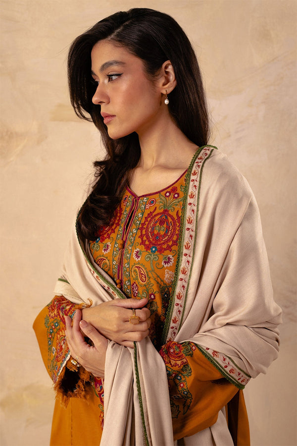 ZARA SHAHJAHAN - 3PC DHANAK EMBROIDERED FL-78M