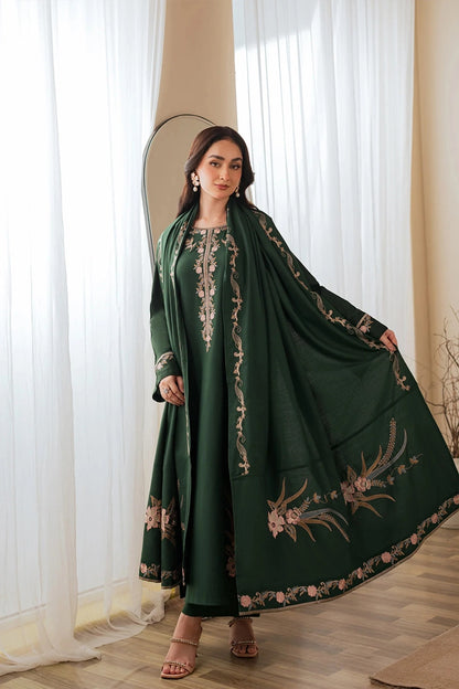 NOURA- 3PC DHANAK EMBROIDERED FL-22