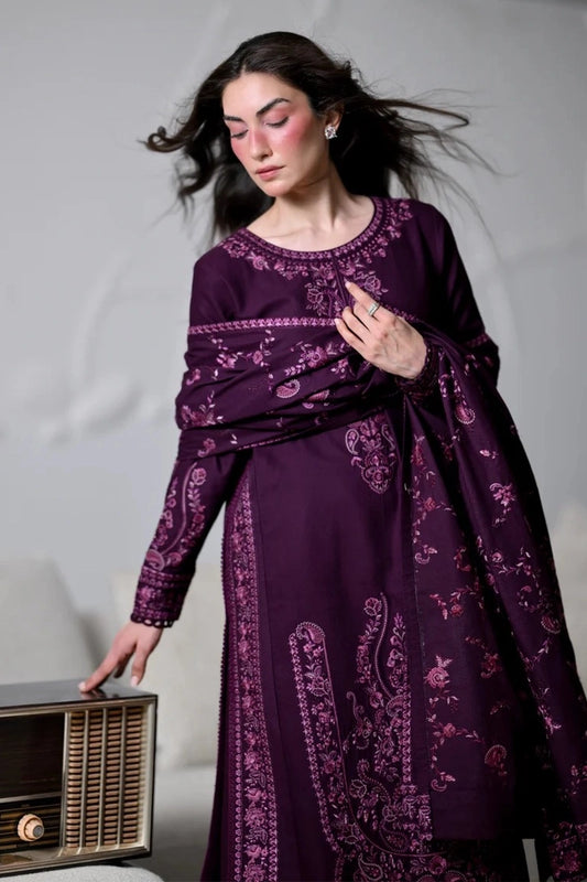 ZAIB - 3PC DHANAK EMBROIDERED FL-283