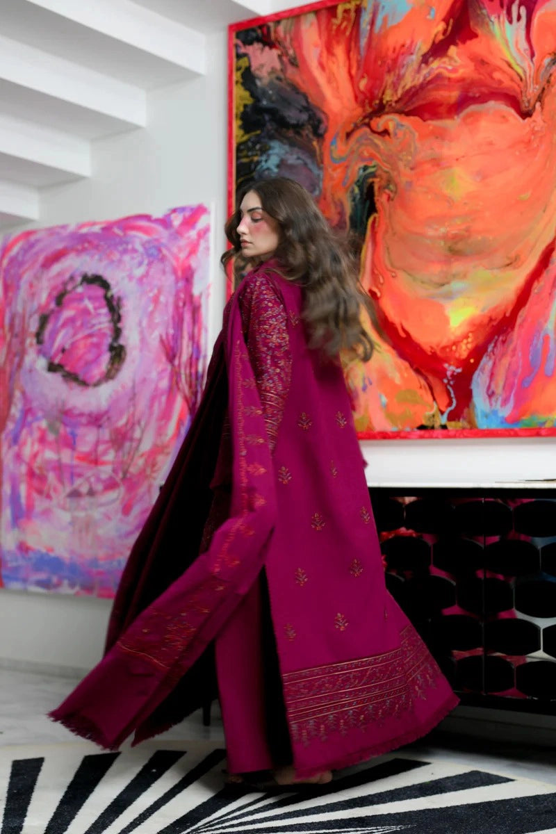 ZAIB - 3PC DHANAK EMBROIDERED FL-282A