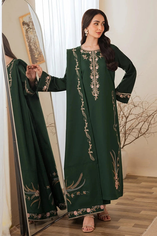 NOURA- 3PC DHANAK EMBROIDERED FL-22