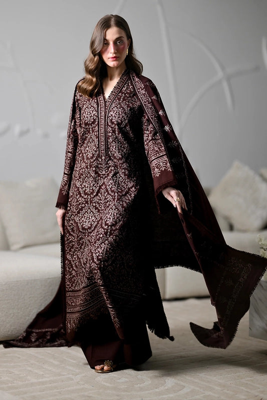 ZAIB - 3PC DHANAK EMBROIDERED FL-282B