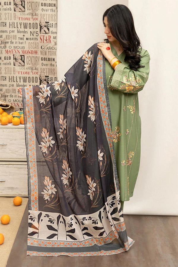 URGE - 3PC DHANAK EMBROIDERED FL-114