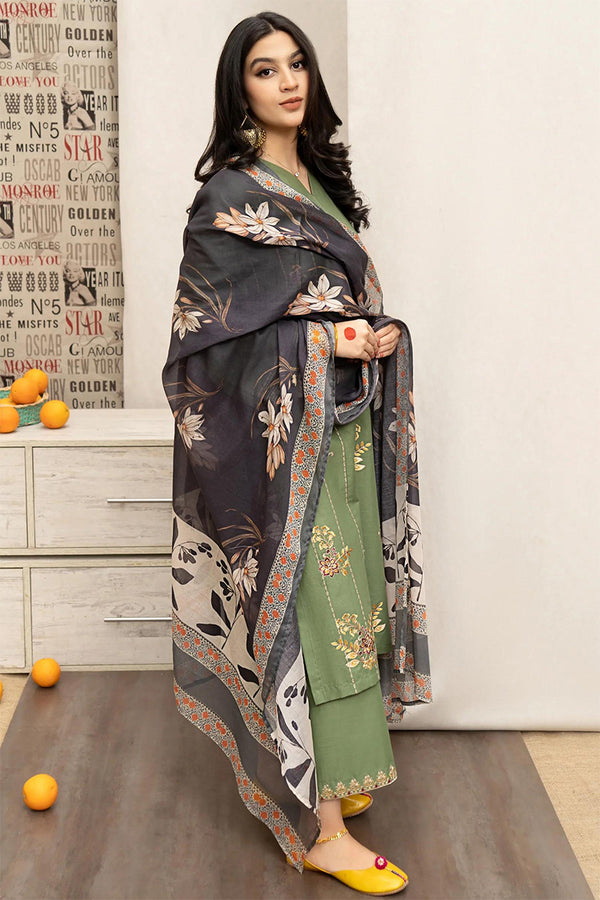 URGE - 3PC DHANAK EMBROIDERED FL-114