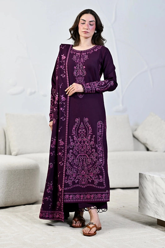 ZAIB - 3PC DHANAK EMBROIDERED FL-283
