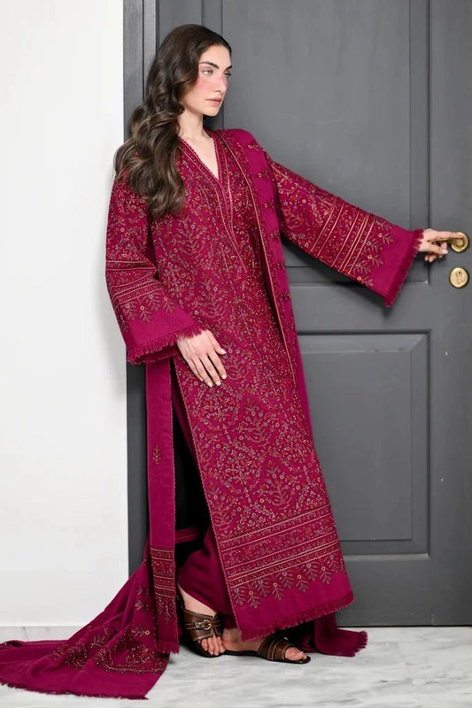 ZAIB - 3PC DHANAK EMBROIDERED FL-282A