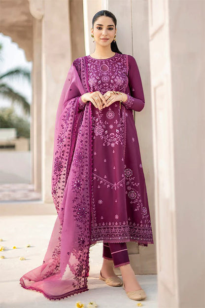 CROSS STITCH - 3PC DHANAK EMBROIDERED FL-W54