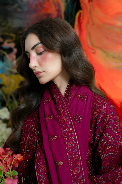 ZAIB - 3PC DHANAK EMBROIDERED FL-282A