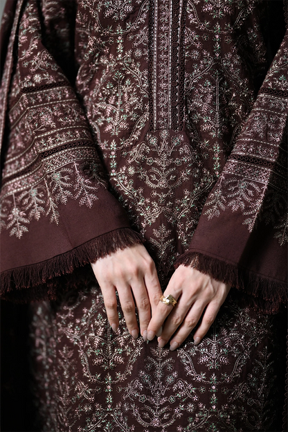 ZAIB - 3PC DHANAK EMBROIDERED FL-282B