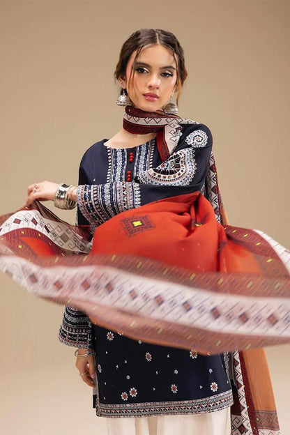 JAZMIN - 3PC DHANAK EMBROIDERED FL-W167