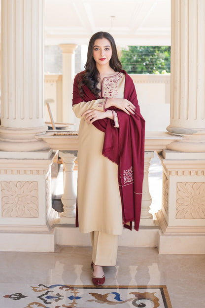 AISLING - 3PC DHANAK EMBROIDERED FL-W72