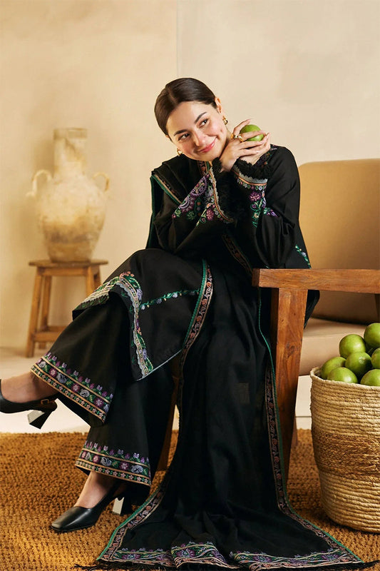 ZARA SHAHJAHAN - 3PC DHANAK EMBROIDERED FL-W78B