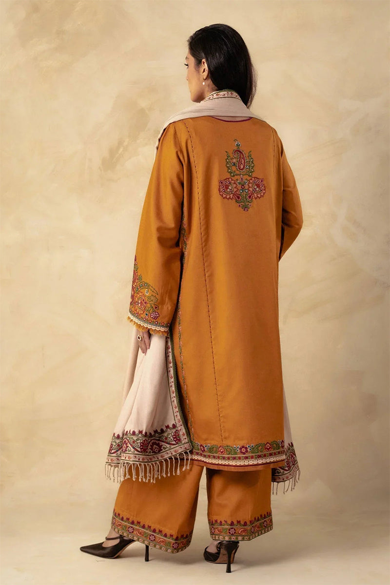 ZARA SHAHJAHAN - 3PC DHANAK EMBROIDERED FL-W78M