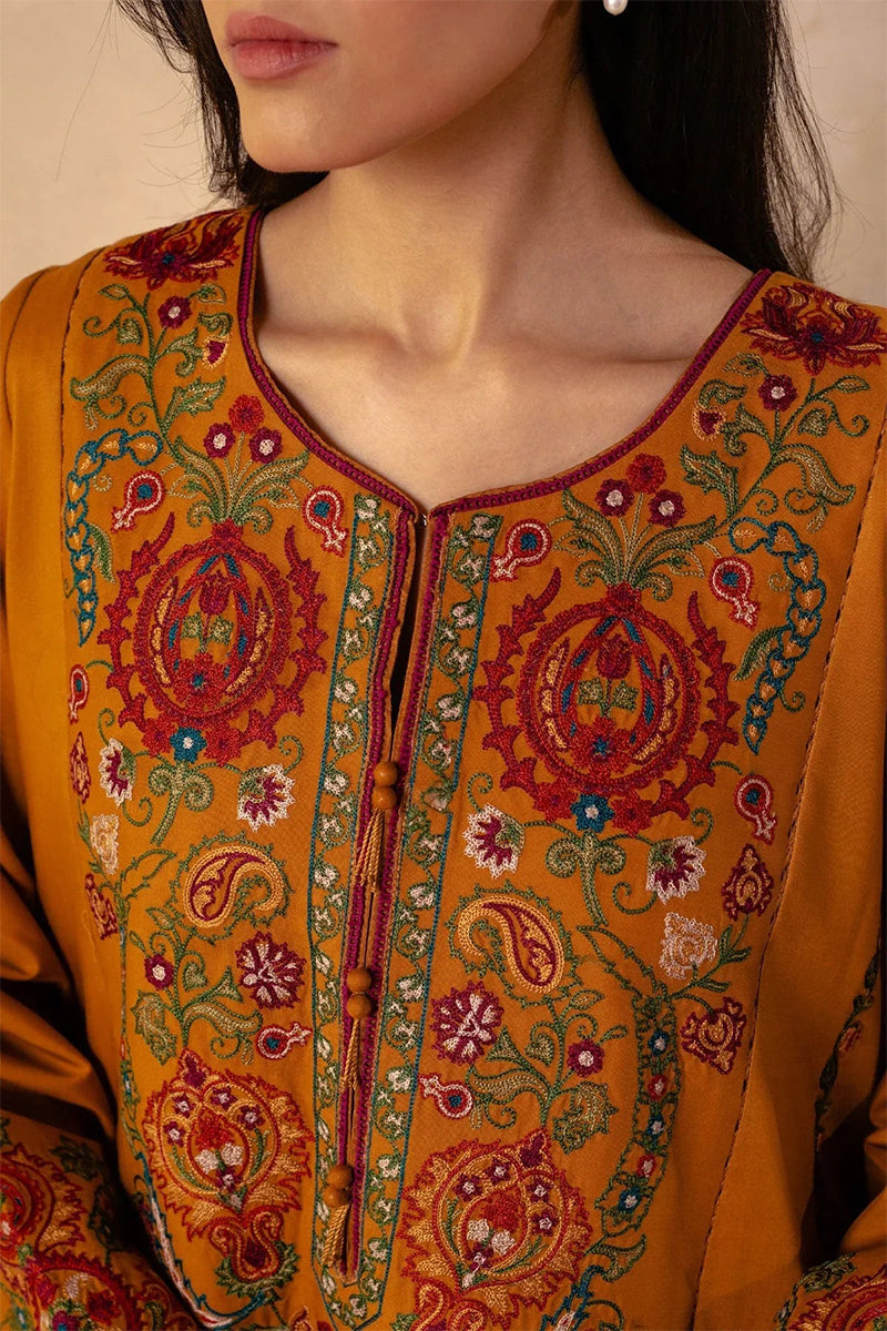 ZARA SHAHJAHAN - 3PC DHANAK EMBROIDERED FL-W78M