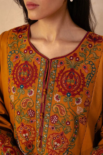 ZARA SHAHJAHAN - 3PC DHANAK EMBROIDERED FL-W78M