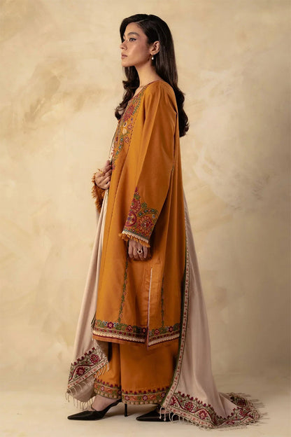 ZARA SHAHJAHAN - 3PC DHANAK EMBROIDERED FL-W78M