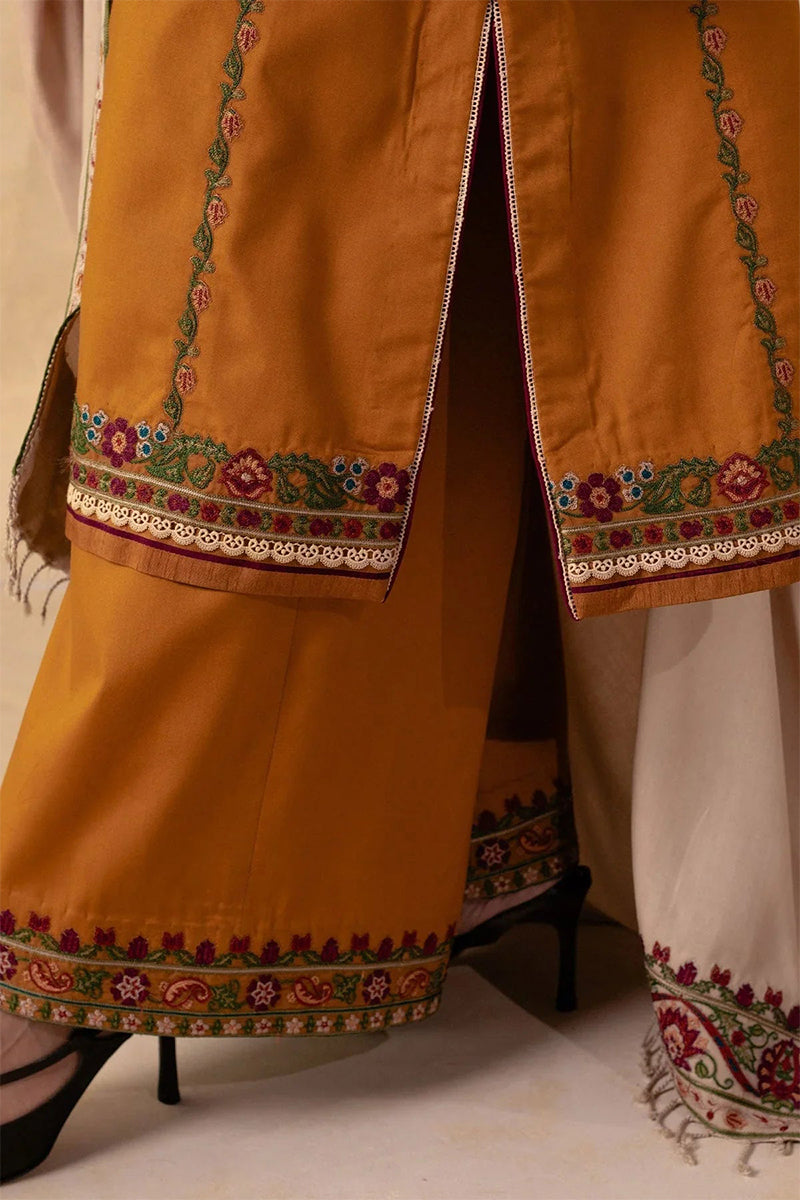 ZARA SHAHJAHAN - 3PC DHANAK EMBROIDERED FL-W78M