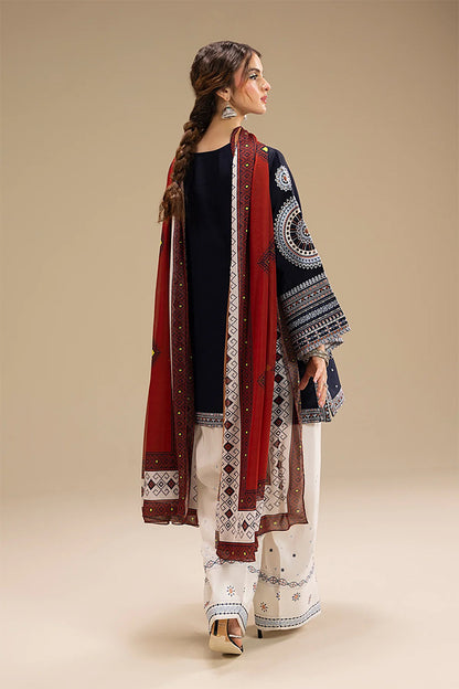 JAZMIN - 3PC DHANAK EMBROIDERED FL-W167