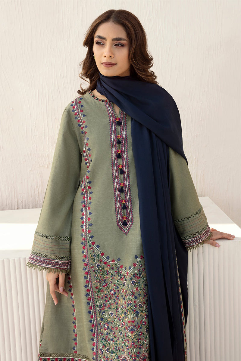 JAZMIN - 3PC DHANAK EMBROIDERED FL-W60
