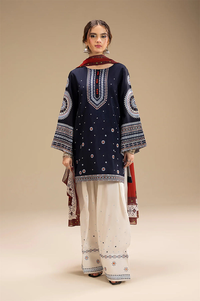 JAZMIN - 3PC DHANAK EMBROIDERED FL-W167