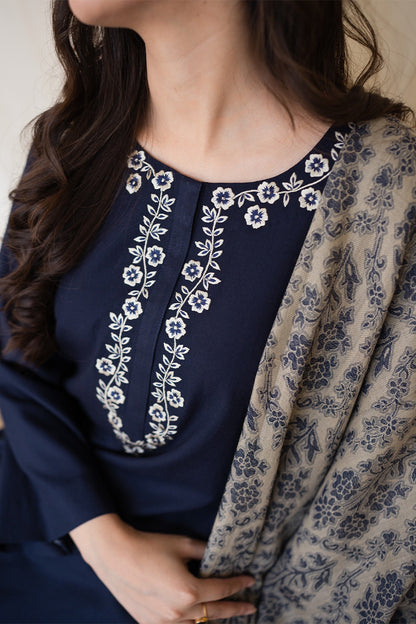 AISLING - 3PC DHANAK EMBROIDERED FL-W101