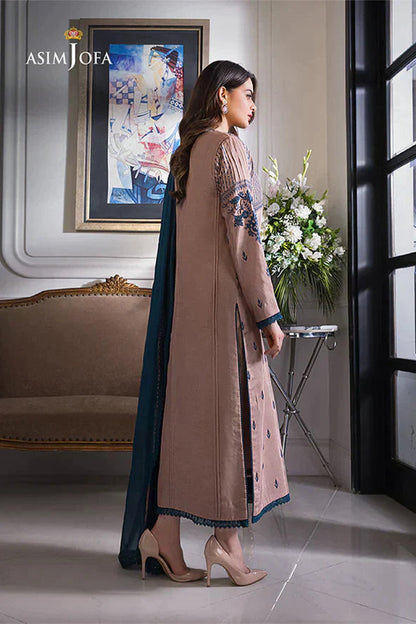 ASIM JOFA - 3PC DHANAK EMBROIDERED FL-W75