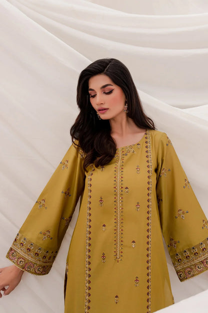 JAZMIN- 3PC DHANAK EMBROIDERED FL-W48