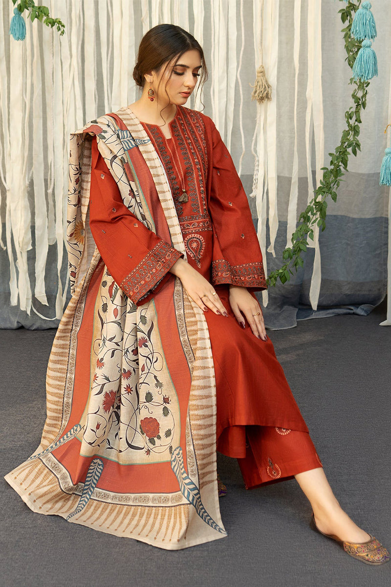 URGE - 3PC DHANAK EMBROIDERED FL-W113