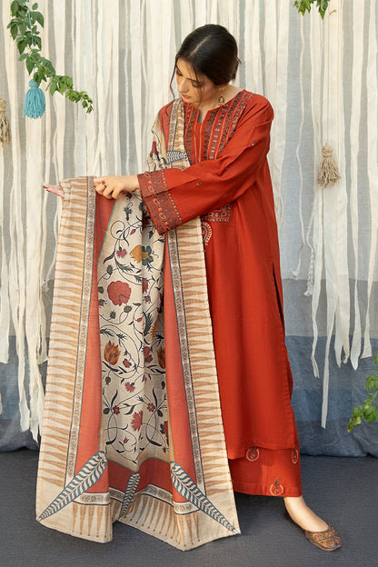 URGE - 3PC DHANAK EMBROIDERED FL-W113